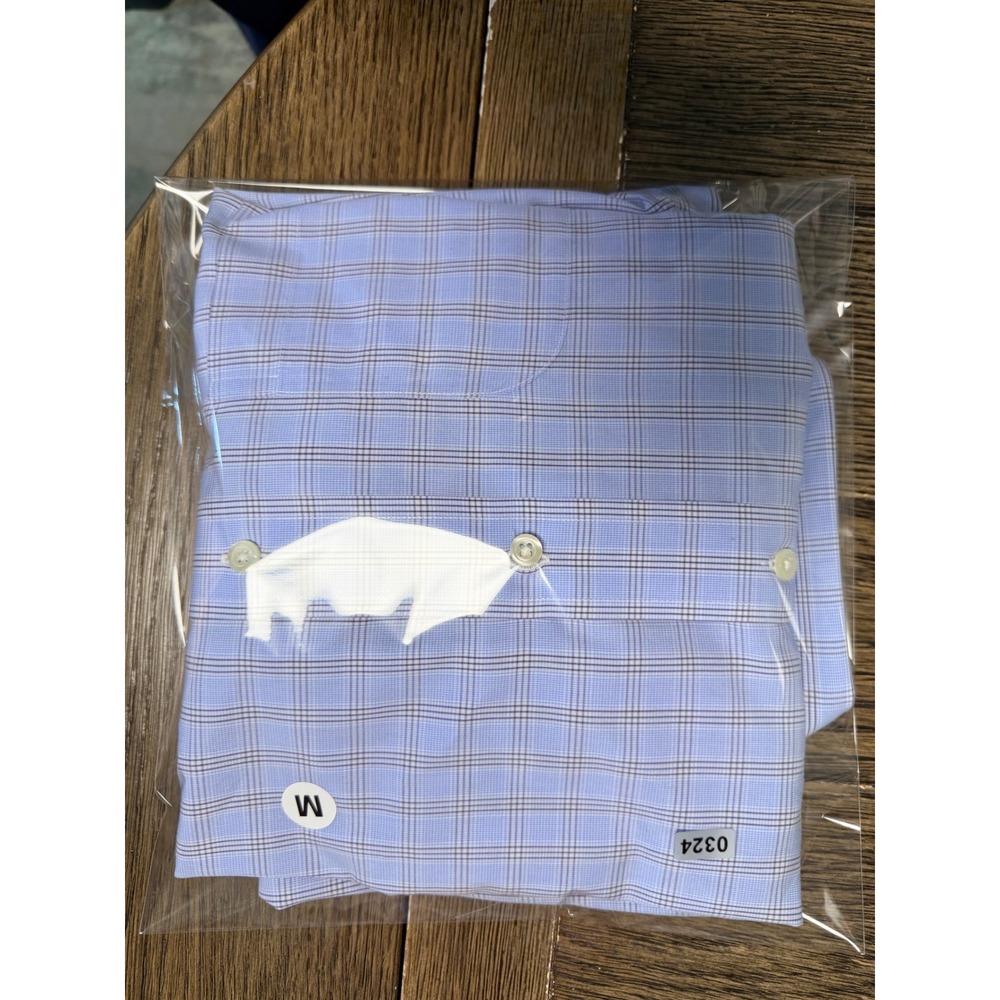 Brooks Brothers Regent Non-Iron Dress Shirt 15-33 Blue Plaid Supima Cotton Mens - Picture 6 of 6